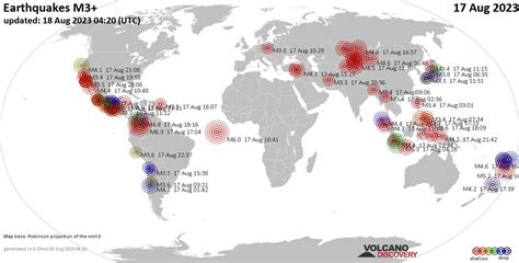 World Earthquake Report for Friday, 18 August 2023