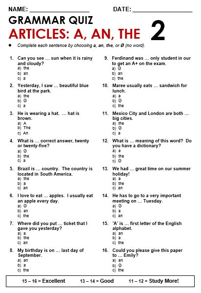 Articles - All Things Grammar | English grammar exercises, English ...