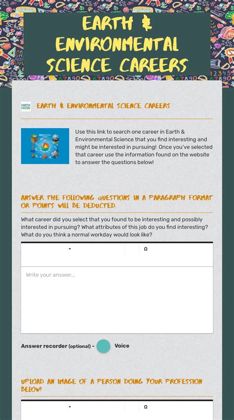 Earth & Environmental Science Careers | Interactive Worksheet by Taylor ...