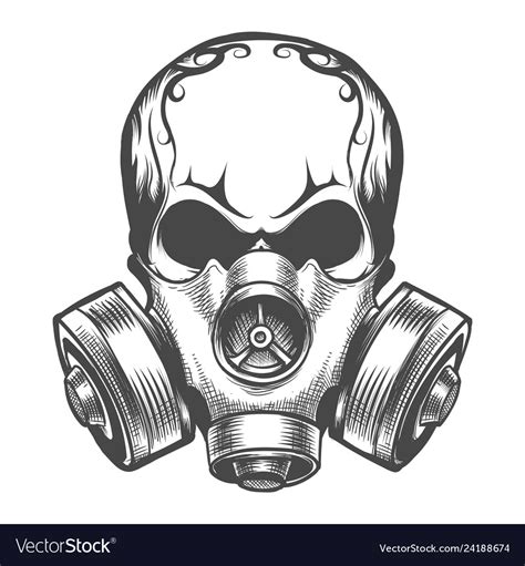 Skull in a gas mask Royalty Free Vector Image - VectorStock