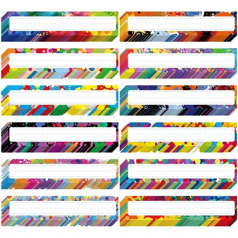 Buy 72 Pcs Classroom Desk Name Plate Tags Colorful Nameplates Confetti ...