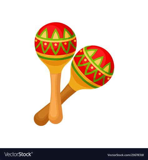 Two brightly colored maracas symbol of mexico Vector Image