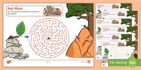 FREE! - Ant Maze Activity Worksheets (teacher made) - Twinkl