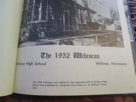 Willmar MN Wilmar High School yearbook 1952 Wihisean | eBay