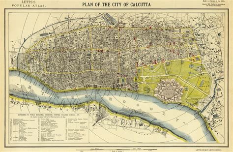 Old Map of Calcutta Old City Plan Old Map Print on Coated - Etsy