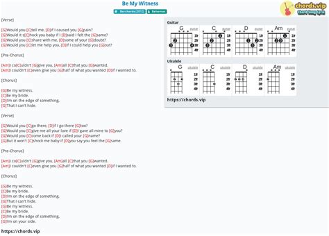 Chord: Be My Witness - tab, song lyric, sheet, guitar, ukulele | chords.vip