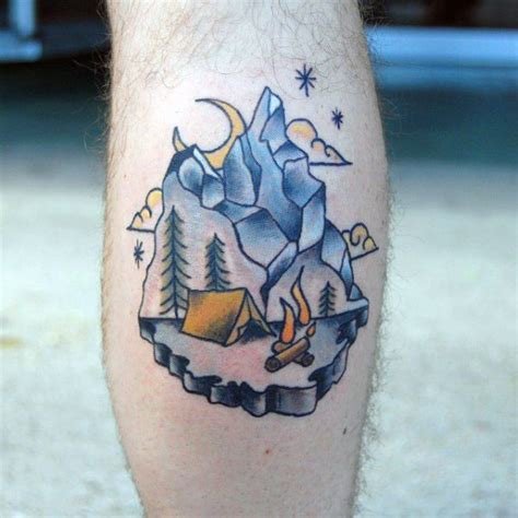 60 Camping Tattoos For Men - Wilderness Design Ideas