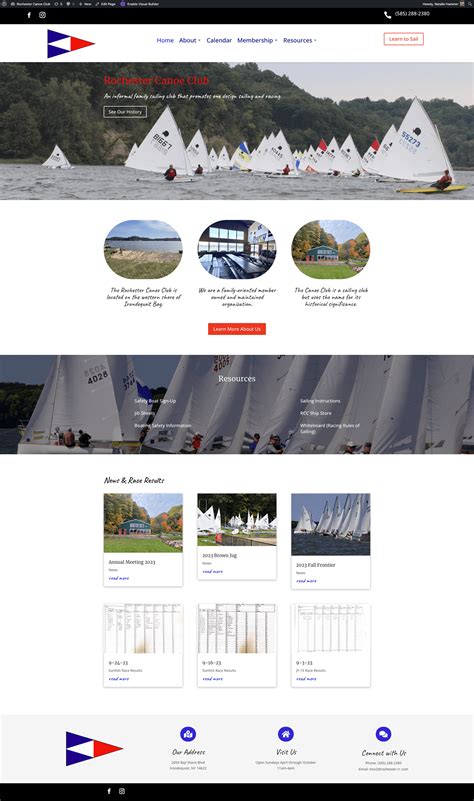 Rochester Canoe Club Website on Behance