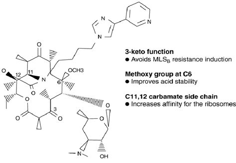 The chemical structure of telithromycin. Reprinted with permission from... | Download Scientific ...