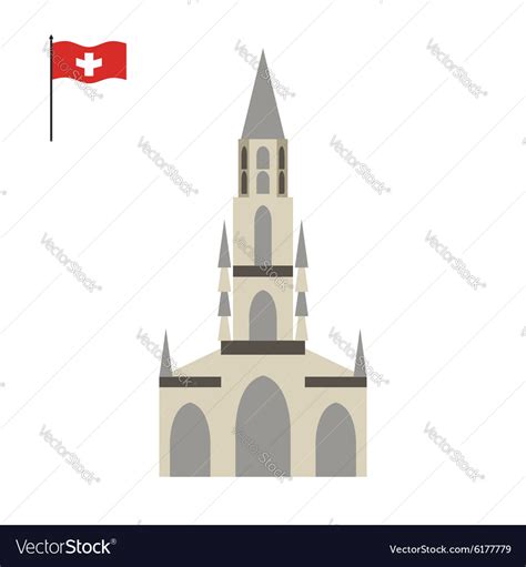 Berne cathedral landmark switzerland Royalty Free Vector