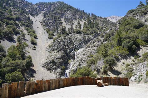 San Antonio Falls - Tall Snowmelt Waterfall beneath Mt Baldy