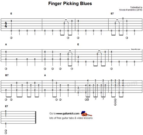 FINGERPICKING BLUES Fingerstyle Guitar Tab: GuitarNick.com