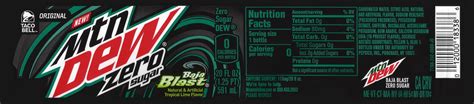 Baja Blast Zero Sugar 20 oz label : r/mountaindew