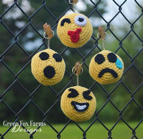 Crochet Emoji Keychain - Pattern Release! • Green Fox Farms Designs