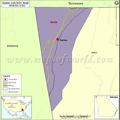 Dade County Map, Map of Dade County Georgia