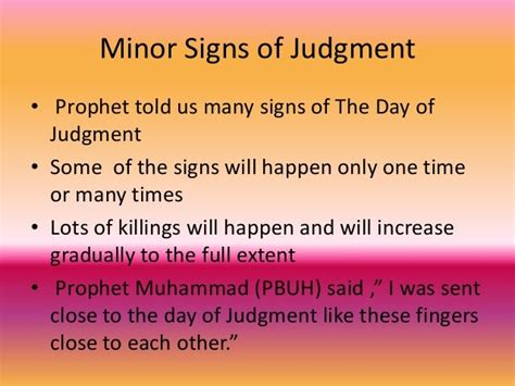 Minor signs of the day of judgment