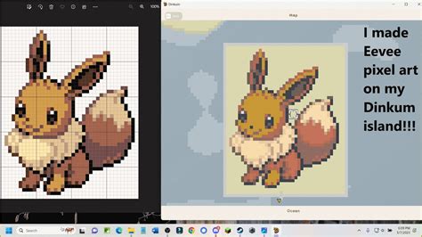 Minecraft Eevee Pixel Art Grid