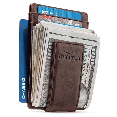 Claasico - Money Clip Leather Wallet For Men Slim Front Pocket RFID ...