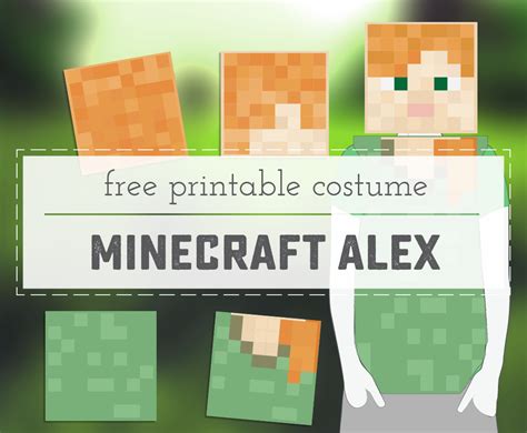 Minecraft Alex Printable Costume - Sweet Anne Designs