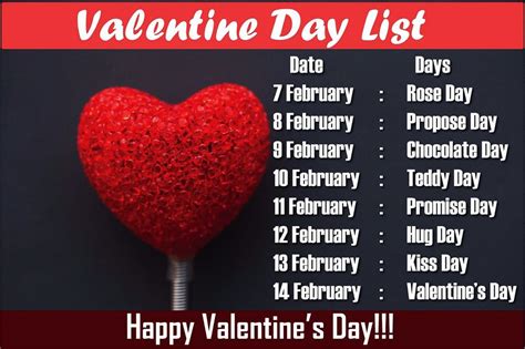 Valentine Week List 2023 (Day/ Dates) Timetable Happy Valentine Day