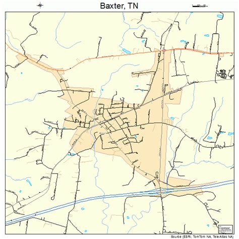 Baxter Tennessee Street Map 4703680