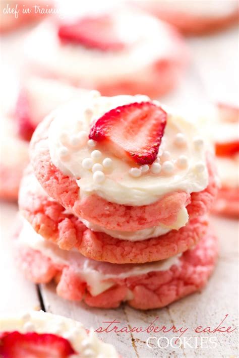 Strawberry Cake Cookies - Chef in Training