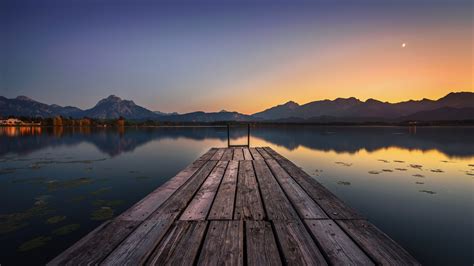 1600x900 Resolution Lake Pier and Mountain Sunset 1600x900 Resolution ...