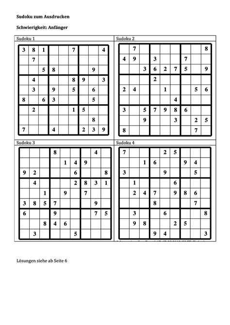 Gratis Sudoku-Vorlagen zum Ausdrucken - leicht, mittel, schwer