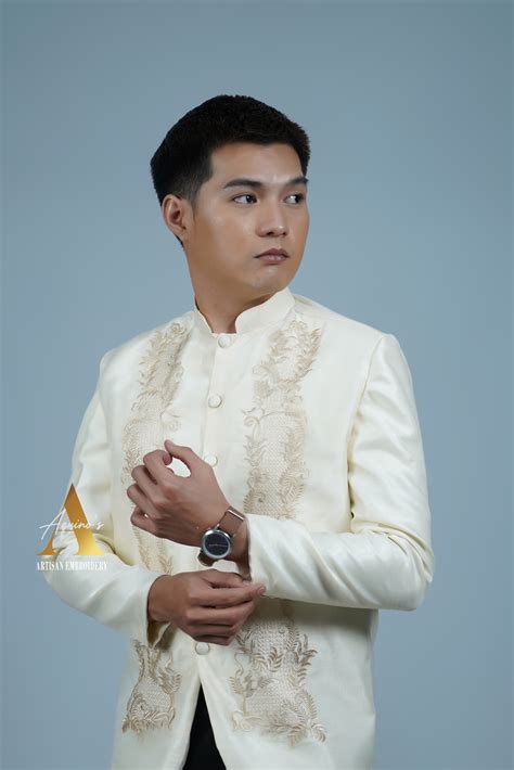 Barong Tagalog for Men - Aquino's Embroidery Men's Premium Tailored ...