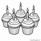 Birthday Cupcake Coloring Page Fun For Kids sketch template