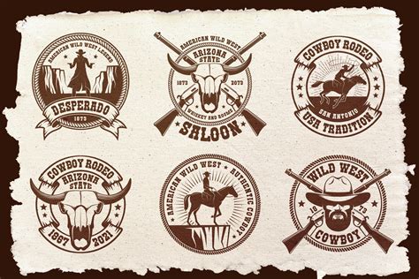 Cowboy Western Logo Template Pack By Agor2012 | TheHungryJPEG