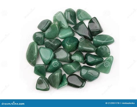 Green Aventurine Tumbled Stones Stock Photo - Image of background ...