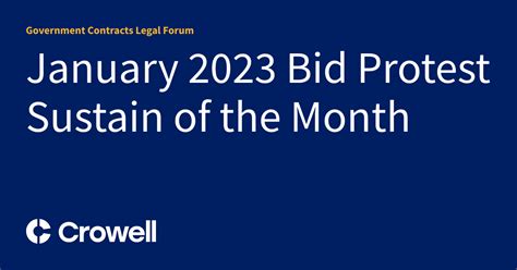 January 2023 Bid Protest Sustain of the Month | Government Contracts Legal Forum