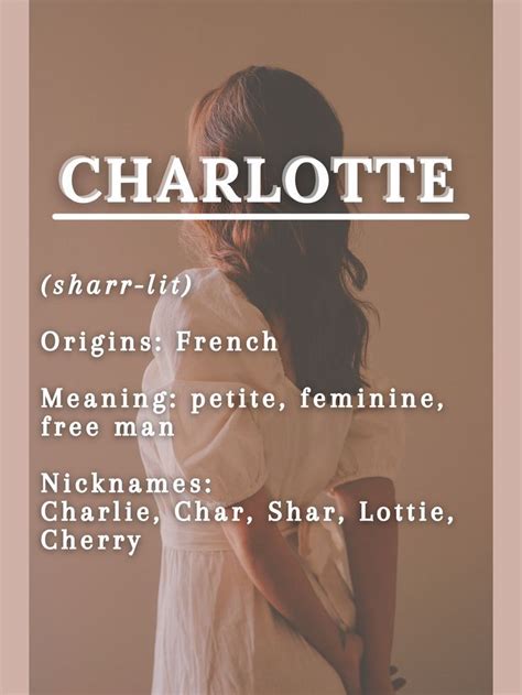 CHARLOTTE | Best character names, Fantasy names, Fantasy character names