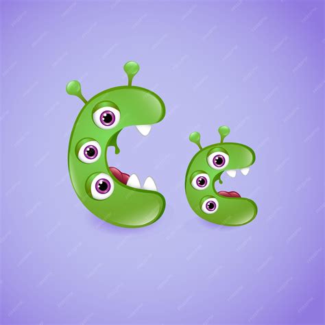 Premium Vector | Monster alphabet letter c on purple background. colourful abc of cute monsters