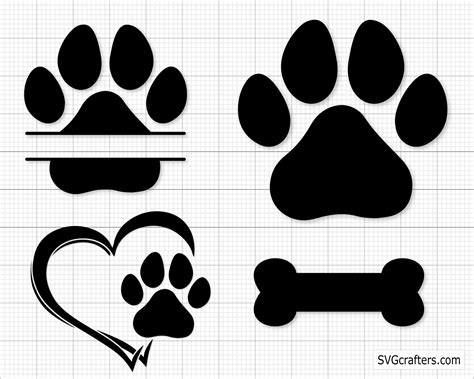 Dog Paw Print SVG Heart Paw Print SVG Dog Bone Svg Animal - Etsy Canada