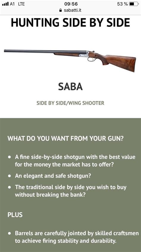 Sabatti SABA (side by side shotgun). Does anyone have some experience ...