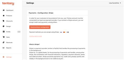 How to configure Stripe for payment processing - Tentary Help-Center