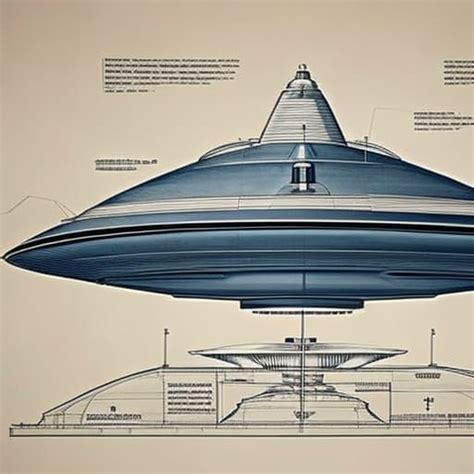 Blueprints of a flying saucer; - AI Generated Artwork - NightCafe Creator