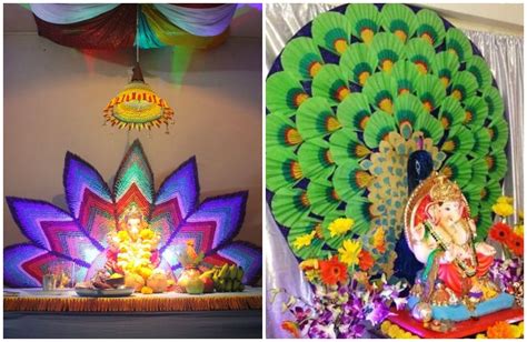 Ganpati Decoration Ideas For Home Peacock