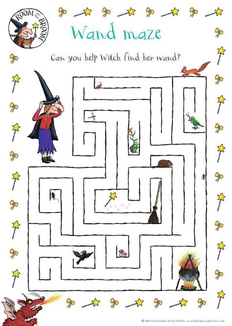 Room on a broom maze | Room on the broom, Halloween preschool ...