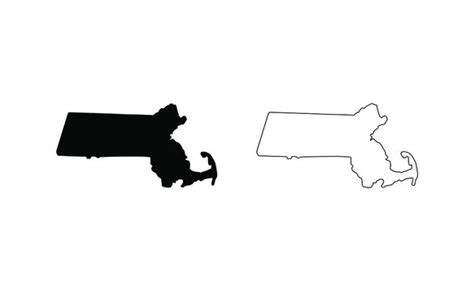 Massachusetts outline SVG Mass shape Cut file Massachusetts Vector File ...