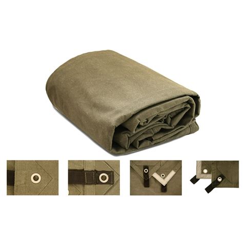 16' x 20' Canvas Tarpaulins, Canvas Tarps Heavy Duty 100% Cotton Olive ...