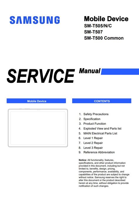 Service manual Samsung Galaxy Tab A7 (SM-T505, SM-T505N, SM-T505C, SM ...