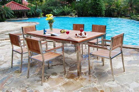 Stainless Steel New Jersey Dining Set - Wisanka Modern Outdoor furniture