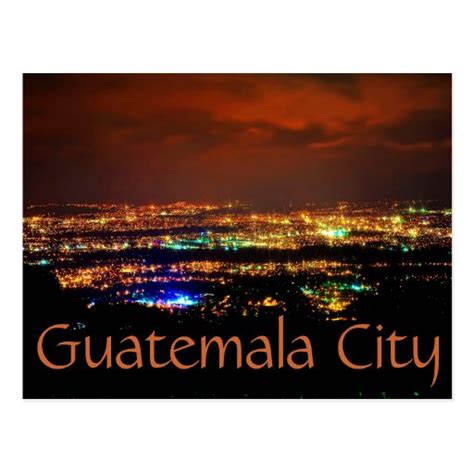 Guatemala City, Guatemala, C.A. at night. Postcard | Zazzle