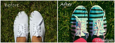 Vikalpah: How to DIY (Dye-It-Yourself) triple tone striped shoes