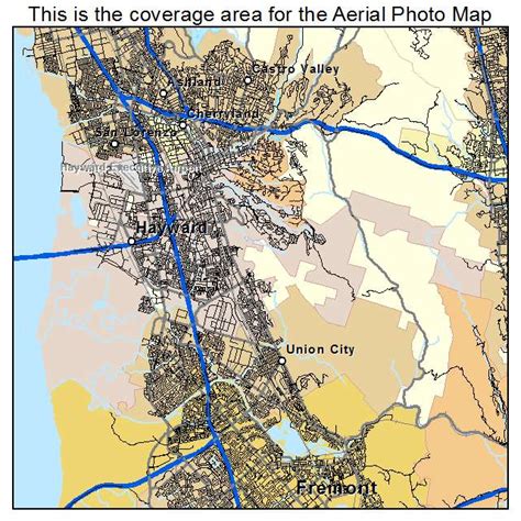 Aerial Photography Map of Hayward, CA California