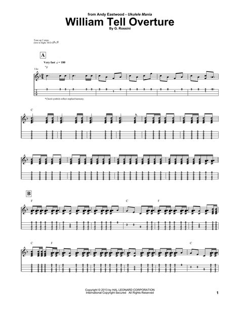 William Tell Overture by Andy Eastwood - Ukulele Tab - Guitar Instructor