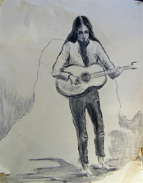 Joan Baez In 1966 Drawing by Judith Redman